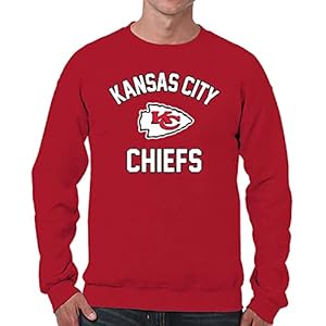 Team Fan Apparel NFL Adult Gameday Football Crewneck Sweatshirt – Cotton Blend – Stay Warm, Comfortable & Stylish on Game Day (Kansas City Chiefs – Red, Adult Medium)