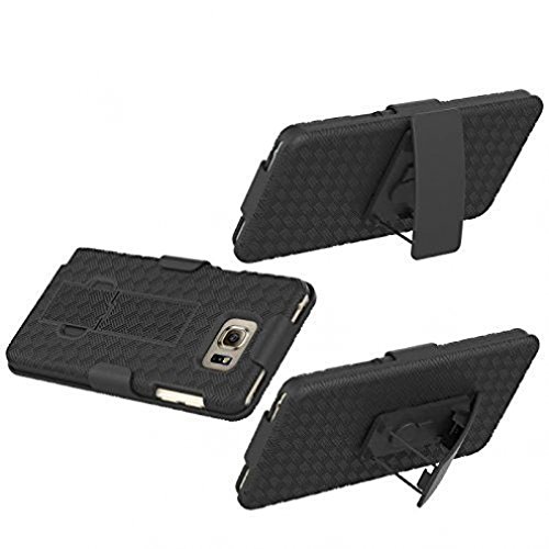 T-Mobile Samsung Galaxy Note 5 (Sm-N920T) Compatible Black Hard Shell Combo Case, Cover Holster Belt Clip W/Kickstand For Samsung Galaxy Note5 #TOP2