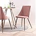 Produktbild 2er-Set Skandinavische Esszimmerstühle aus Stoff in modernem Stil mit Freizeitstühlen in Holzfarbe für Esszimmer und Wohnzimmer - Rose