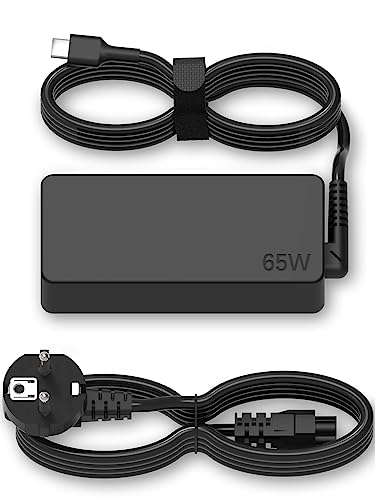 Hafiuege Cargador Portátil USB C 65W para Lenovo ThinkPad T14 T480 T480s T490 T490s T580 T580s T14S T15 E14 E15 E580 Chromebook 300e 100e C340 Yoga 720 730 910 920 Ordenador Tipo C Adaptador