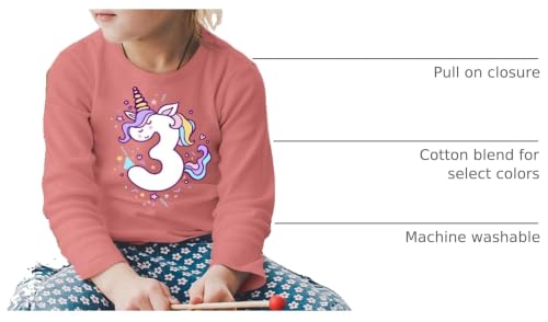 Image of Unicorn 3rd Birthday Shirts for Toddler Girls Outfit 3 Year Old Third Three Shirt