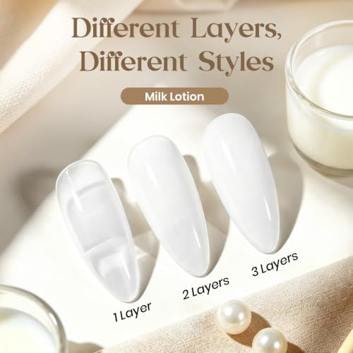 Image of Beetles Milky White Gel Nail Polish, Milk Lotion15ml Nude Jelly Nail Color
