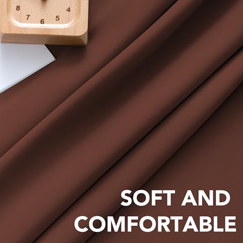 Image of H.VERSAILTEX Blackout Curtains Thermal Insulated Window Treatment Panels Room Darkening Blackout Drapes for Living Room Back Tab /Rod Pocket Bedroom Draperies (2 Panels, Rust, 42 x 84 Inch)