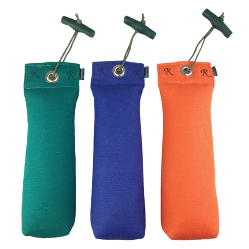 Romneys Hundetraining Dummy 500g - Robust & Schwimmfähig, Apportierprüfungen Zugelassen - Ideal für Wasserarbeit, aus Reißfestem Canvas (orange)