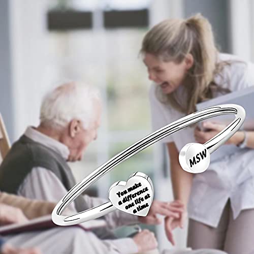 ENSIANTH MSW Gift Social Worker Bracelet You Make A Difference Appreciation Gift for Social Worker, Volunteer2