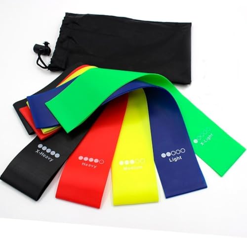 Kit Mini Bands Faixas Elásticas 5 Resistências para Exercícios Fitness