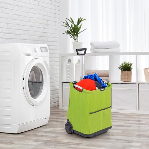 COSTWAY Einkaufstrolley klappbar, 50 Liter, Einkaufswagen mit 3 Taschen & verstellbarem Griff,...