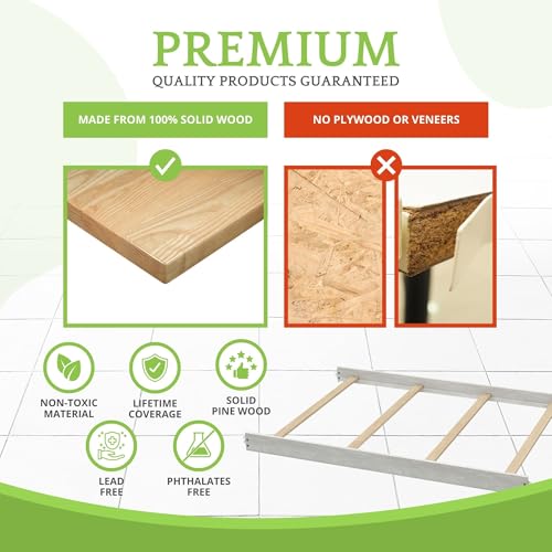 Image of Full-Size Conversion Kit Bed Rails for Oxford, Soho, Ozlo & Avalon Baby Convertible Cribs - Solid Wood - Toddler & Adult Rail for Full-Size Bed - Nursery & Baby Furniture (Antique Silver, Hook-On Kit)