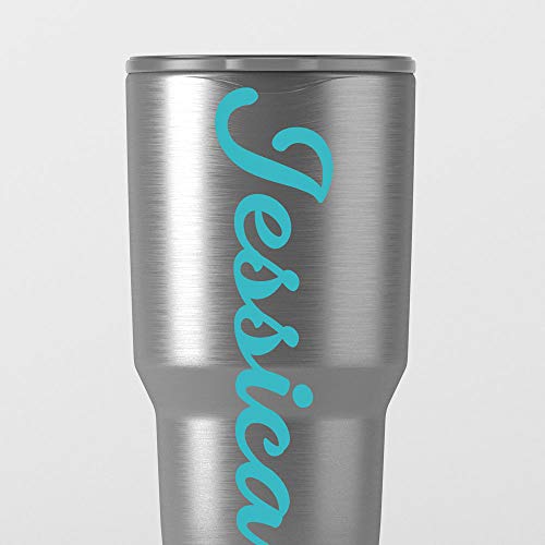 Personalized Custom Font Decal Label Sticker Compatible with Yeti RTIC Tumbler Cup, Laptop, Phones, RV, Boats, School Supplies, and Vehicles (Glitter Colors Available)