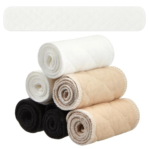 SATINIOR 6 Forros Sujetador en Algodón Absorbentes Rectangular 3 Capas Debajo Busto para Mujeres (Blanco, Desnudo, Negro, M)