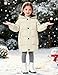 Flygo Girls Puffer Jacket Hooded Winter Coats Water-Resistant Midi Long Zip Puffy Jackets for Boys Little Kids(Beige-M)