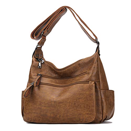 Artwell Fashion Crossbody Bag For Women Shoulder Bag Soft PU Leather Handbags Purses Multi Pocket Hobo Tote Bag