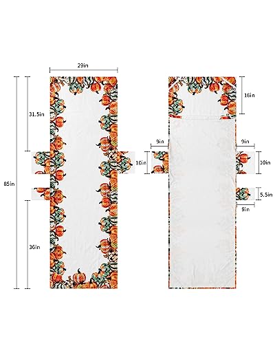 Colorful Pumpkins, Beach Lounge Chair Towel Cover, Soft Chaise Lounge Towel with Side Pockets Patio Pool Chairs Cover for Beach/Pool Sunbathing 29x85 Thanksgiving Boho Fall Painted Dot Stripes