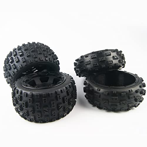 TITRACING Knobby Tires Front Rear Tyres 6 Spoke WheelS fit 1:5 HPI Rovan Baja 5B SS KM Buggy