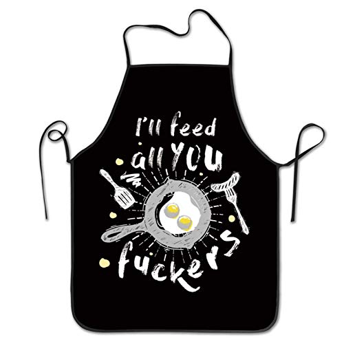 I Will Feed All You Fucker Aprons Bib Pinafore Daidle Sarong Aprons For Men Women Bbq Cooking Kitchen Haircut Waitress Apron
