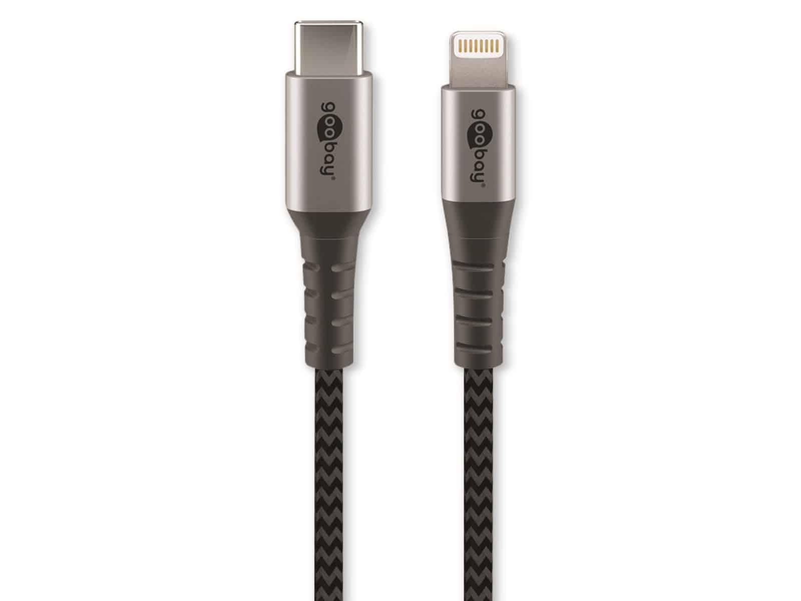goobay Lightning USB-C Lade- und Synchronisationskabel, 0,5m