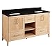 Signature Hardware 475337 Burfield 61" Free Standing Single Vanity Set with Bamboo Cabinet, Vanity Top, and Rectangular Undermount Vitreous China Sink - Single Faucet Hole