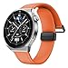 Sodhad Leather Silicone Watch Band 22mm 20mm Quick Release Leather and Soft Silicone Hybrid Magnetic Watch Bands Replacement Strap for Men Women - Orange