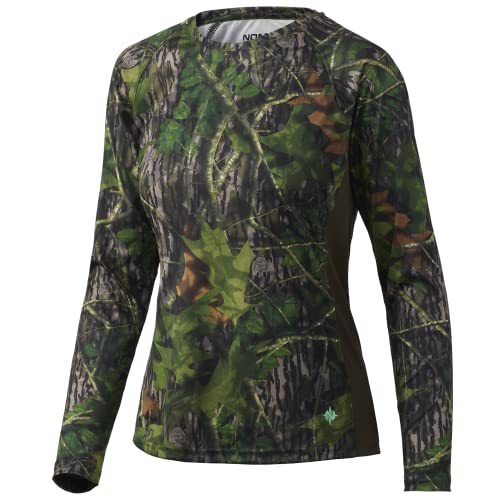 Nomad Womens Pursuit Long Sleeve | Hunting W/ Sun Protection Shirt, Mossy Oak Shadowleaf, Medium #TOP23