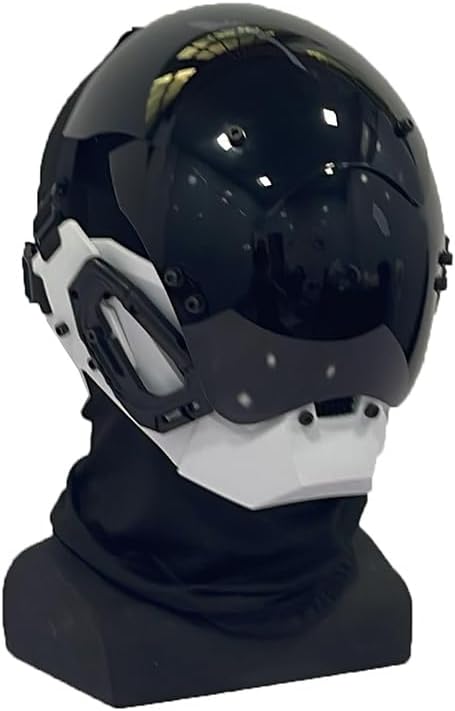 Punk Mask Cosplay with Multicolor Base Round Light - Futuristic Mask Halloween Fit Party Music Festival Accessories