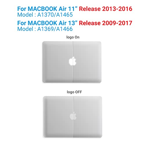 Ibenzer Compatible With Macbook Air 11 Inch Case Model A1370 A1465, Soft Touch Plastic Hard Shell Case Bundle With Keyboard Cover For Mac Air 11, Clear, A11Cl+1 #TOP2