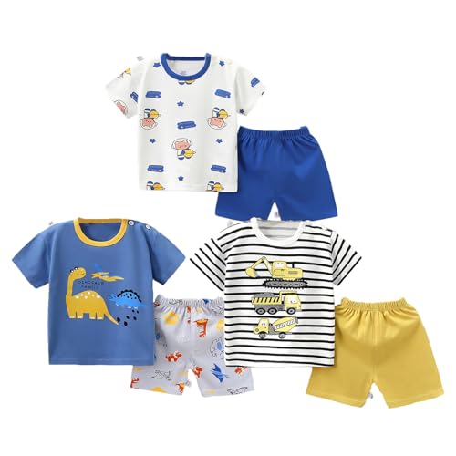 La mejor comparación de Conjuntos para Niño los mejores 5. 39 Ropa de bebé para niños pequeños de 2 a 3 años y 3 años de verano, linda playera de manga corta, pantalones cortos, conjuntos de ropa para bebés y niños, Pantalones cortos...