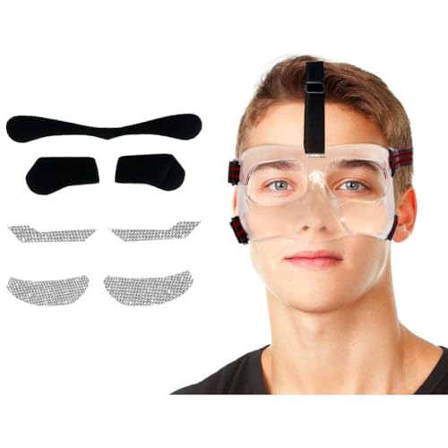 Nose Guard for Broken Nose Protective Face Masks for Basketball and Soccer Sports Adjustable Face Mask with Foam Padding for Men and Women with Drill
