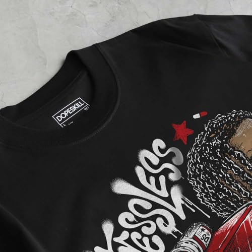 Image of DopeSkill Graphic Tee Flu Game 12s Hip Hop Streetwear Hypebeast Unisex Drippy T-Shirt Sneaker Colour Matching Shirts Stressless (Black - L)