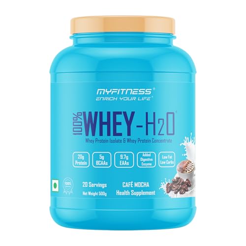 Image of Myfitness Whey Protein Isolate Concentrate Blend 500g Cafe Mocha 20 Servings | 80% Protein Per Serving | Added Digestive Enzymes | Whey Protein Powder