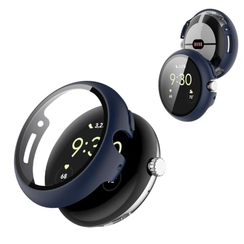 For Pixel Watch5 41mm/Watch4 41mm �P�[�X PC�f�� ?����̌^ ��ʕی� ���h�~ �y�� �u���[ | �����x�̍����J�o�[�ŉ�ʂ̌��₷���ƃ^�b�`���x��ۂ��A�ʒu�����C�A���C�ɂ����ȒP�ɑ����ł��܂��B