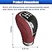 LAINLOY 5 Speed Shift Knob, Manual Gear Shifter Knob, Leather Automotive Gear Stick Shifting Handle, Car Manual Driving Transmissions Fit Most Cars (Black and Red)