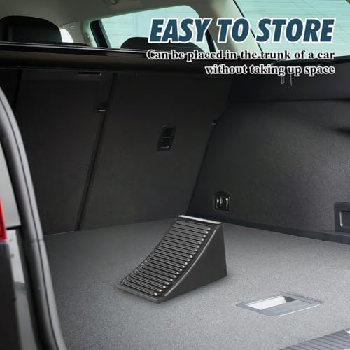 Image of ULTECHNOVO 2 Pack Rubber Wheel Chocks for Travel Trailers & Rv Trucks Heavy Duty Non-Slip Tire Blocks and Parking Stoppers Durable Vehicle Wheel Blocks for Cars Boats Atvs 7.48X3.66X3.46In
