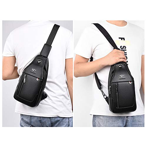 Sacs poitrine en cuir pour homme avec sangle croisée ajustable - 6