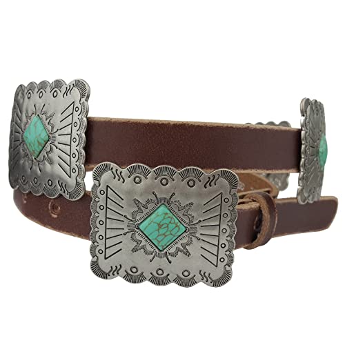 Western Concho Style Belt w. scalloped edge concho