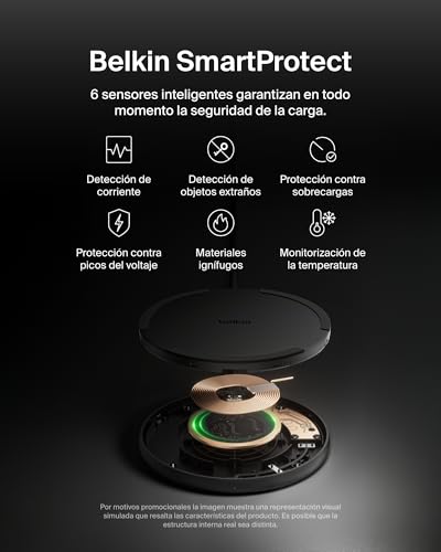 Miniatura 6 de Belkin BoostCharge Cargador Inalámbrico Qi, Carga Rápida 15W - Negro