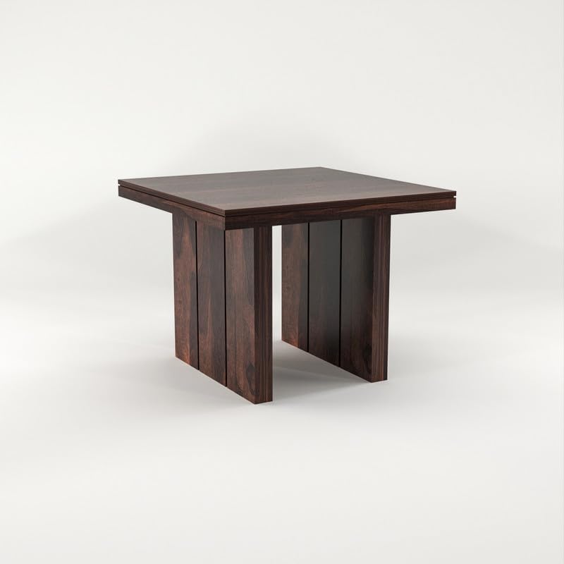 Image of Solid Sheesham Wood Dining Room Sets 4 Seater Dining Table with 4 Chairs for Dining Room, Living Room, Kitchen, Hotel, Restaurant, Cafeteria-(Estra,Walnut)