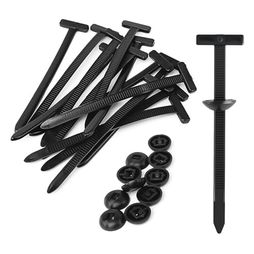 100 Pcs Nylon Universal Cable Ties Buckle -T Style Zipper Clips for Cars Plastic Cable Fixion Tools Wear-Resistant Suitable for Securing Fenders Bumpers Interior Trim Vehicle Body Panels