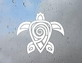 Swirly Hawaiian Tribal Turtle Decal Vinyl Sticker, Truck, Window, Bumper Decal for Laptop, Phone, Home Decoration, Funny Designs, Made in The USA