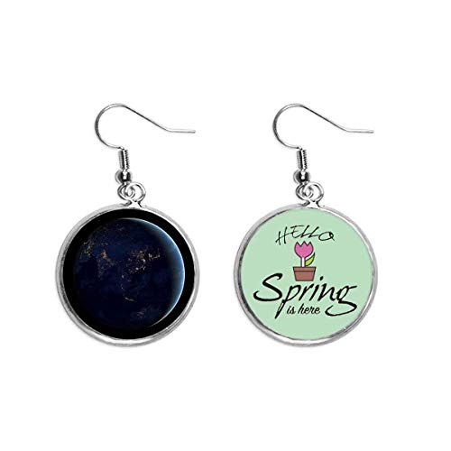Pendientes de planeta Tierra azul para vestidos de primavera en eventos de tarde