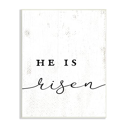 Image of 'He Is Risen Phrase Rustic Pattern Minimal Text'| Wall Plaque Art | Stupell Industries | 10 x 15 Inches, Easy to Hang and Sturdy, Made in USA, by Lil' Rue