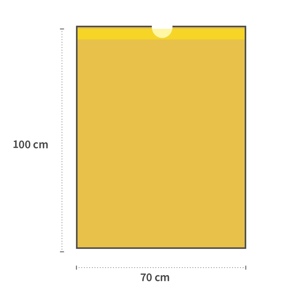 150 Stück, Müllsäcke, FRANZ MENSCH, 120 l, gelb, Zugband, LDPE, 45my, Rolle | 110 x 70 cm, recycelt, stabil, reißfest, Müllbeutel, Mülltüten, trash bags, für Mülltonnen, Garten