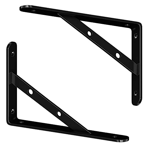 ZBYL Equerre Etagere Murale, Equerre de Fixation avec vis, Etagere Murale Fixation Invisible, Gain de Place Support Etagere, Charge Maximale 70 kg/150 LB, 200 mm/300 mm, 2 Pièces Cover