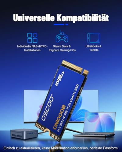 Image of 512GB M.2 2242 NVMe SSD PCIe Gen4 x4, Up to 4800MB /s, 3D NAND Internal SSD with Graphene Cooling, for Laptop, Ultrabook, Lenovo ThinkPad, Dell Latitude, Intel NUC, Mini PC,Embedded Systems