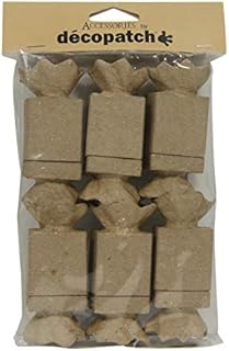 Décopatch - Ref EV007O - Candy Boxes (Pack of 6) - Papier Maché Object to Decorate - 18.8 x 15 x 3.2cm - Decorate with Décopatch Papers & PaperPatch Glue, Glitter, Paints