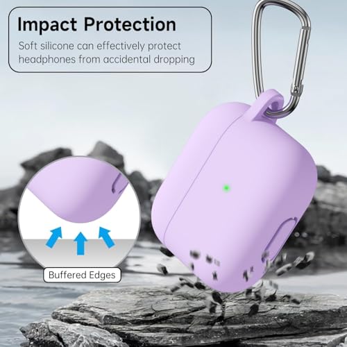 Image of Meyaar for Apple AirPods Pro 3 Case Cover with Keychain, Soft Skin Silicone Case Cover, Full Protective Case Cover Compatible with AirPods Pro (3rd Generation) Case 2025 (Lilac)