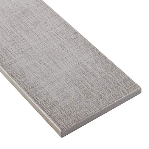 Mto0563 Modern 4X12 Gray Linen Look Subway Glossy Ceramic Tile (Sample Swatch) #TOP1