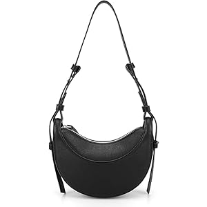 INXKED Leather Crescent Bag for Women, Designer Shoulder Bags, Sling Crossbody Bag Purse Casual Dumpling Hobo Bag