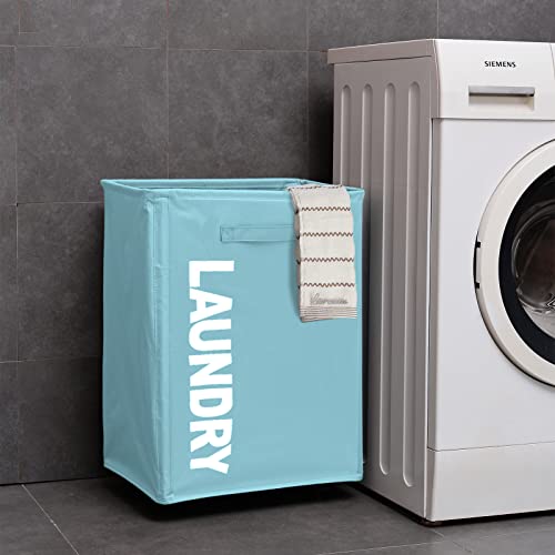 Zccpeck Pro 23" Laundry Hamper, Collapsible Rolling Laundry Basket, Laundry Cart With Wheels Utility Removable Dirty Clothes Hamper For Dorm Organization And Storage（Lightblue） #TOP6