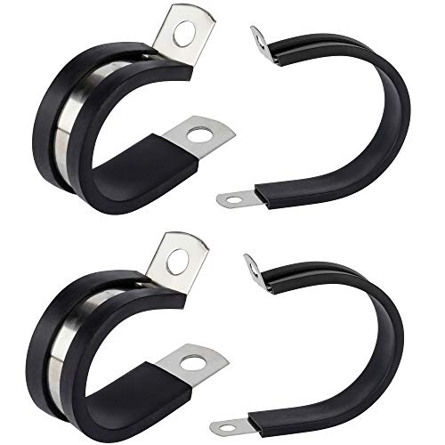 Ispinner 36Pcs 1/4 Inch Stainless Steel Cable Clamp, Rubber Cushioned Insulated Clamp, Metal Clamp, Tube Holder For Tube, Pipe Or Wire Cord Installation (1/4 Inch) #TOP1