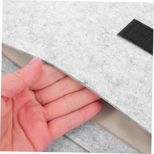 Bolso portátil para laptop STOBOK en fieltro gris claro miniatura 3